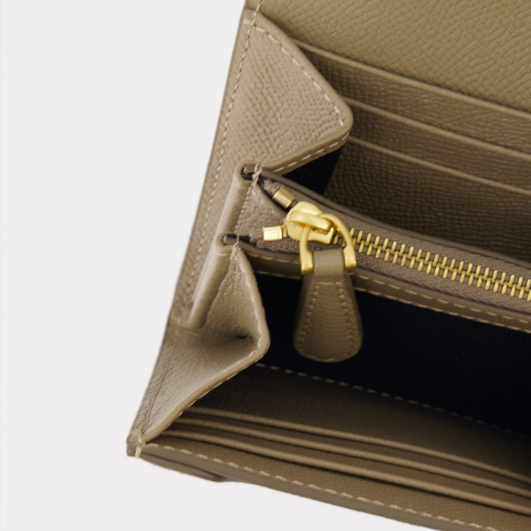 Small leather goods Ami de Coeur compact wallet Ami PARIS Beige Unisex