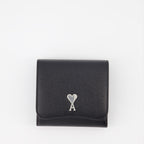 Small leather goods Ami de Coeur compact wallet Ami PARIS Black Unisex