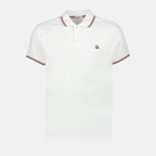 Polos Polo à logo et liseré Moncler Blanc Homme