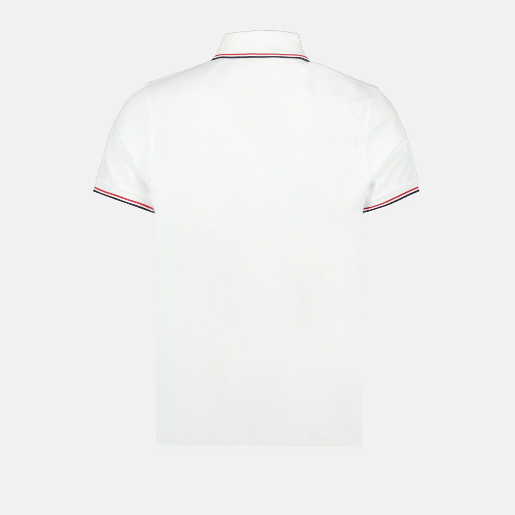 Polos Polo à logo et liseré Moncler Blanc Homme
