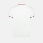 Polos Polo à logo et liseré Moncler Blanc Homme
