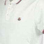 Polos Polo à logo et liseré Moncler Blanc Homme