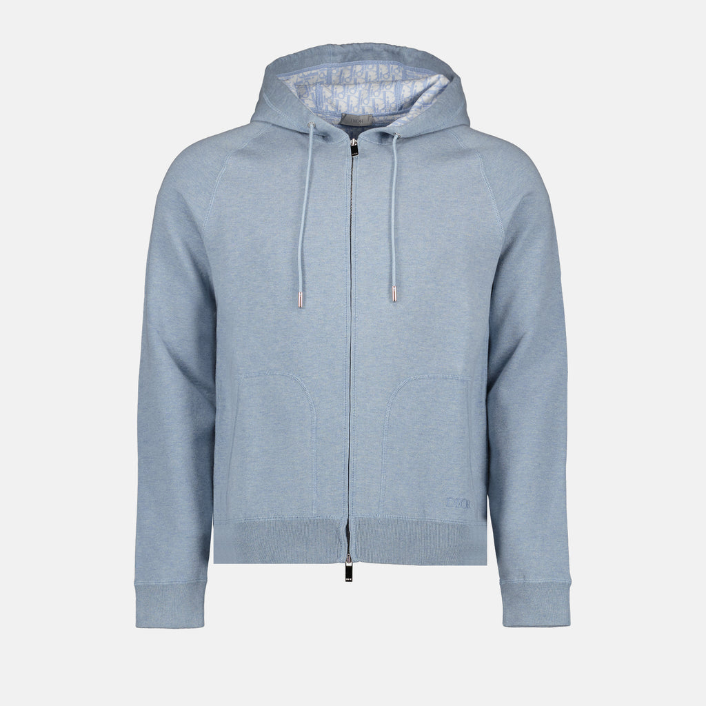 Sweatshirts Oblique zipped sweatshirt Dior Blue Man