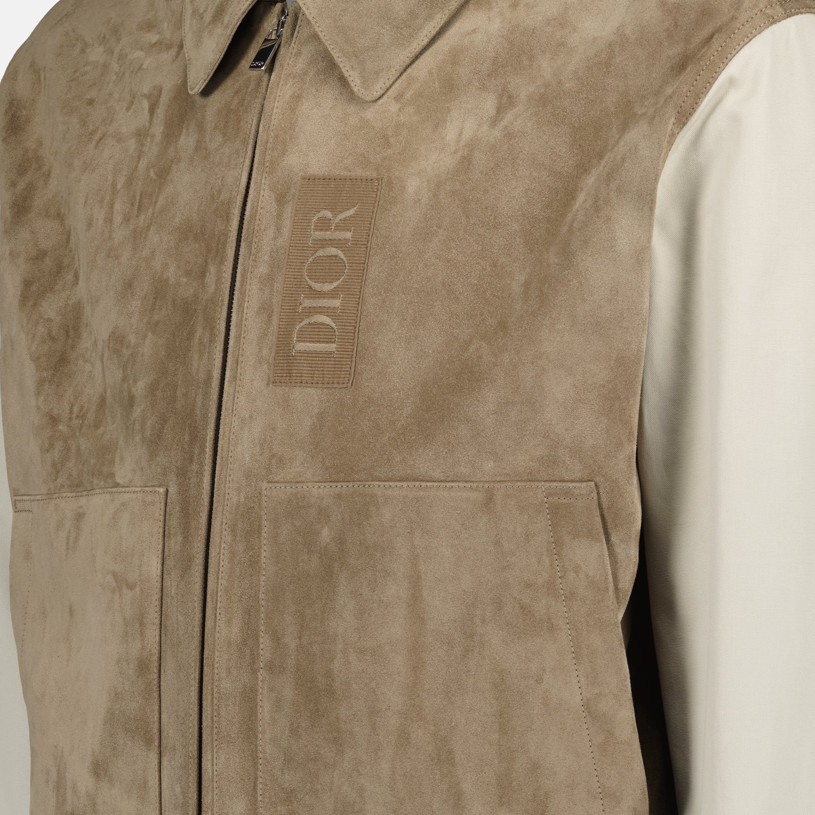 Coats Zipped Varsity Jacket Dior Beige Man