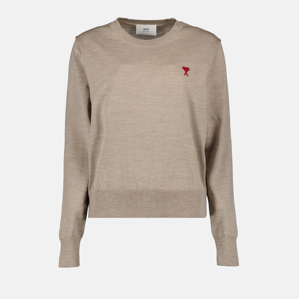 Maille Pull Ami de Coeur Ami PARIS Beige Femme
