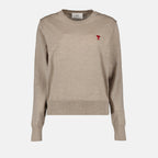 Maille Pull Ami de Coeur Ami PARIS Beige Femme