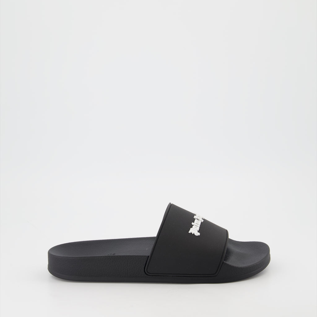 Open shoes Logo slides Palm Angels Black Man