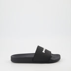Open shoes Logo slides Palm Angels Black Man