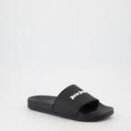 Open shoes Logo slides Palm Angels Black Man