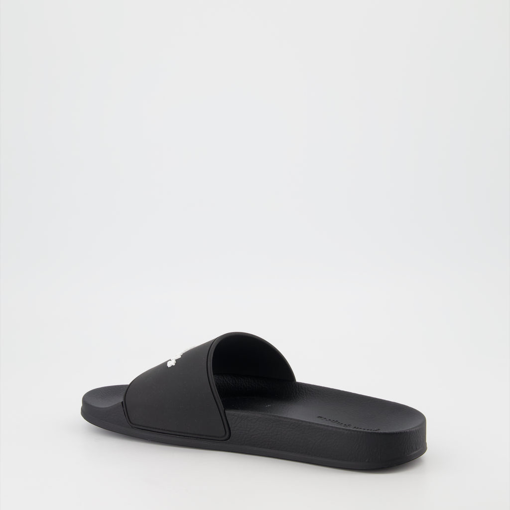 Open shoes Logo slides Palm Angels Black Man