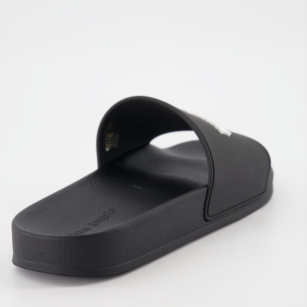 Open shoes Logo slides Palm Angels Black Man