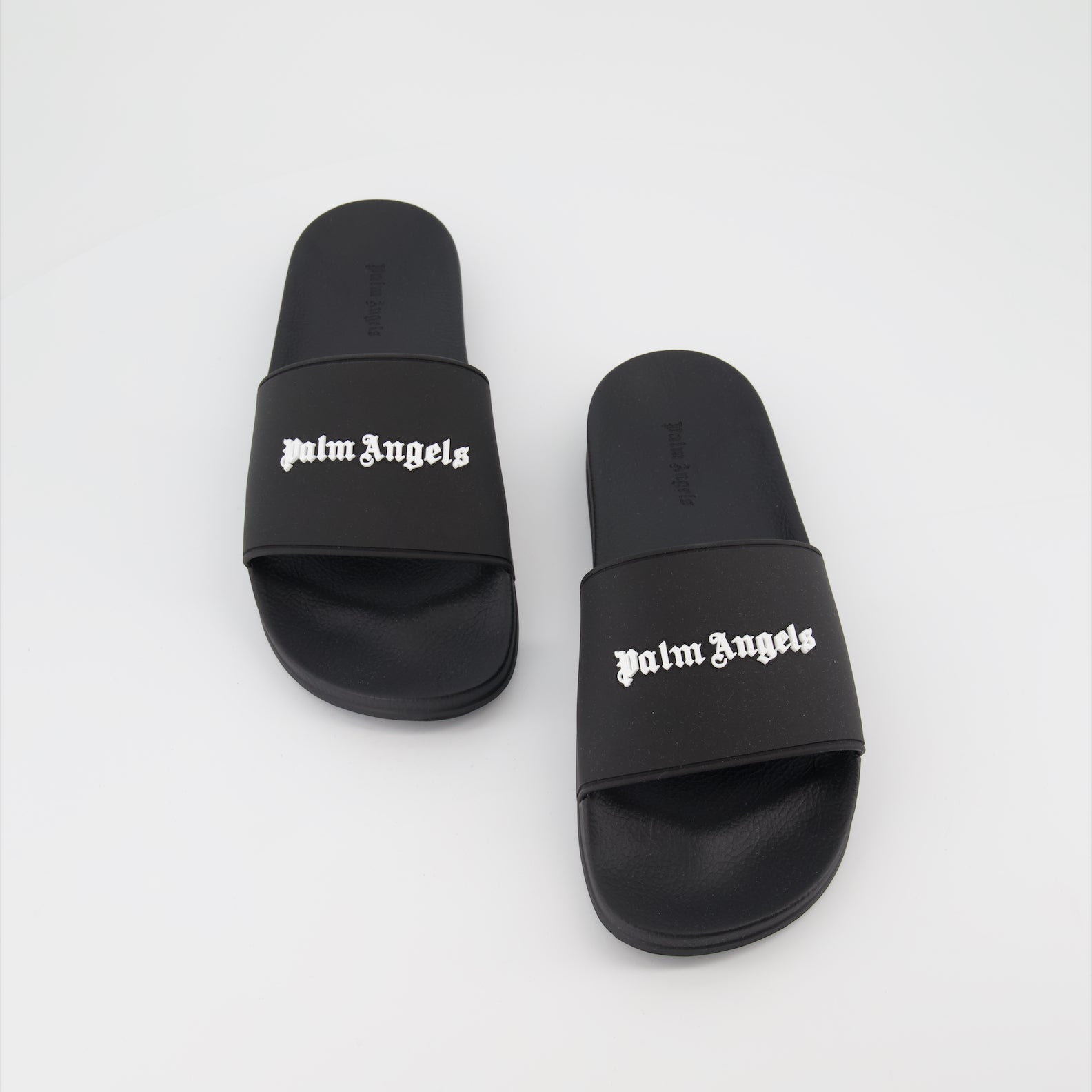 Open shoes Logo slides Palm Angels Black Man