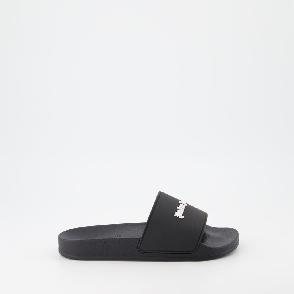 Open shoes Logo slides Palm Angels Black Women