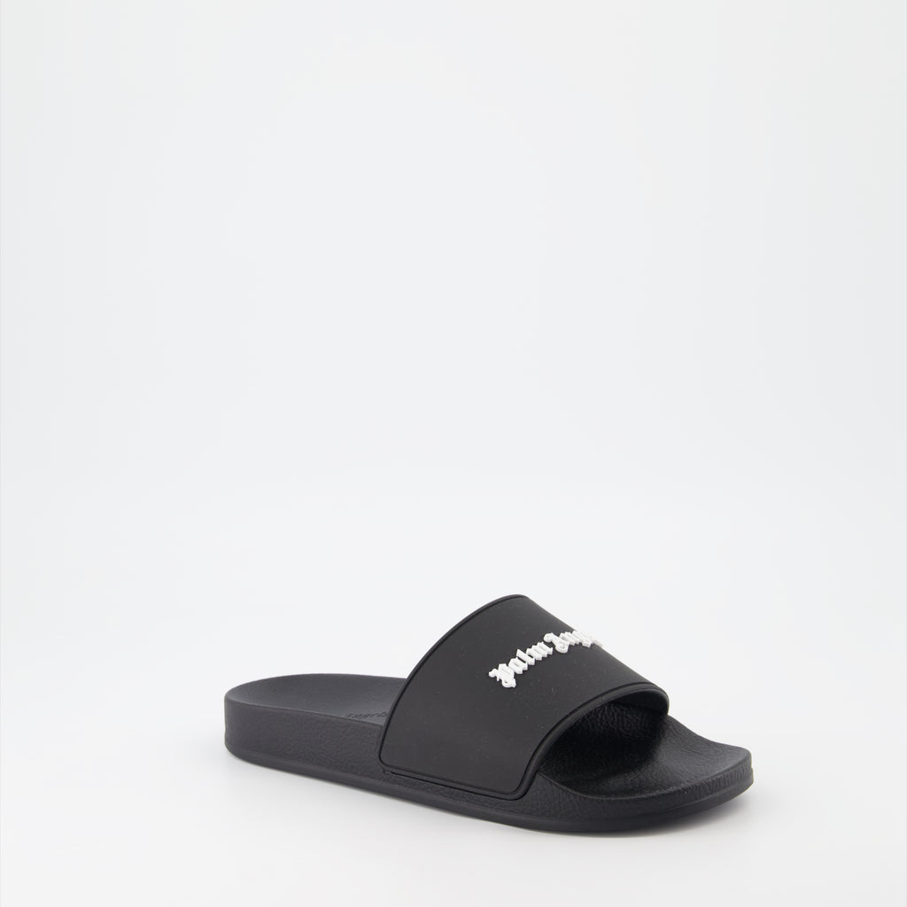 Open shoes Logo slides Palm Angels Black Women