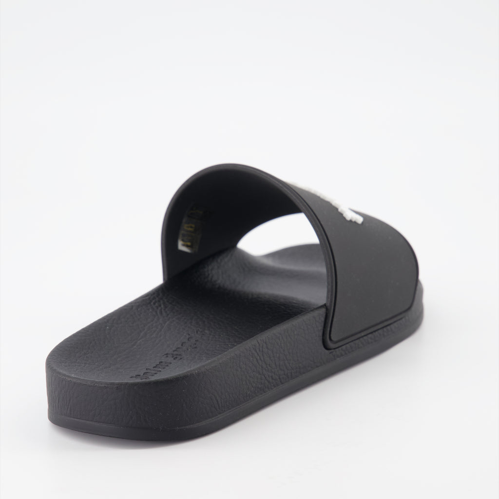 Open shoes Logo slides Palm Angels Black Women