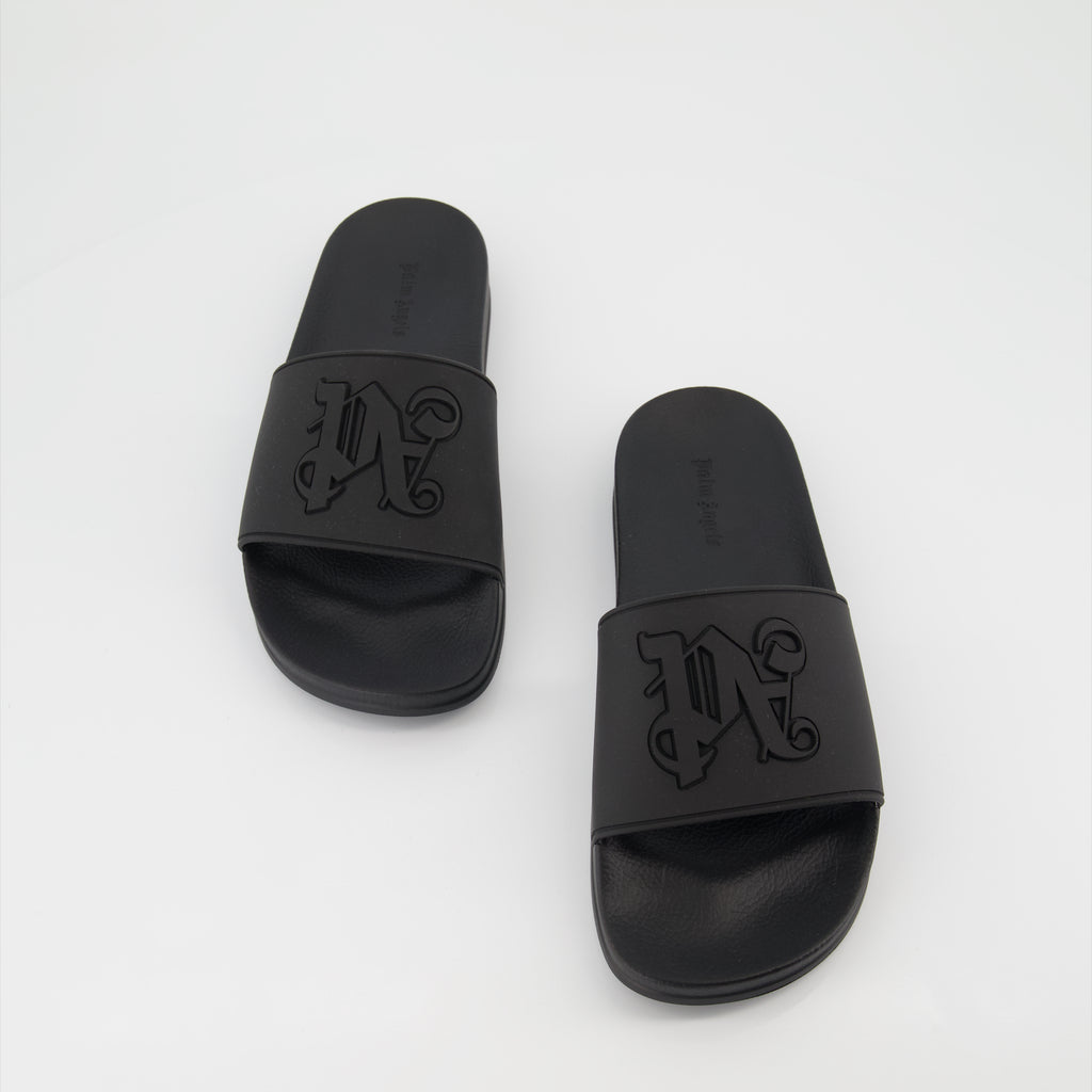 Chaussures ouvertes Claquettes PA Monogram Palm Angels Noir Homme