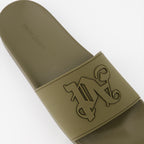 オープントゥシューズ PA モノグラム スライド Palm Angels 緑 男