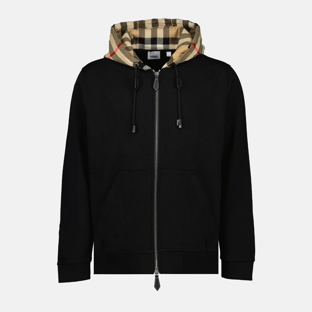 Sweatshirts Checked zipped jacket Burberry Black Man