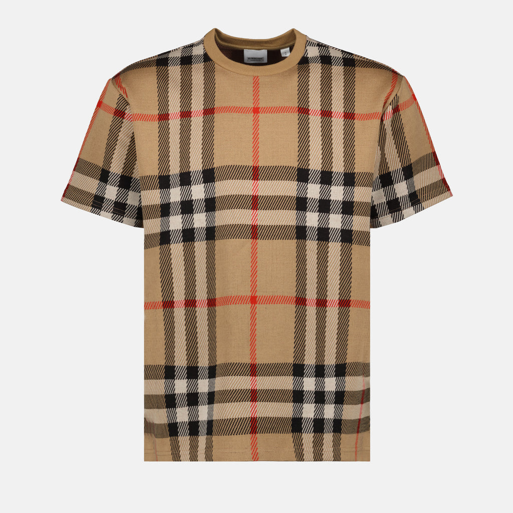 T-shirts T-shirt à carreaux Burberry Beige Homme