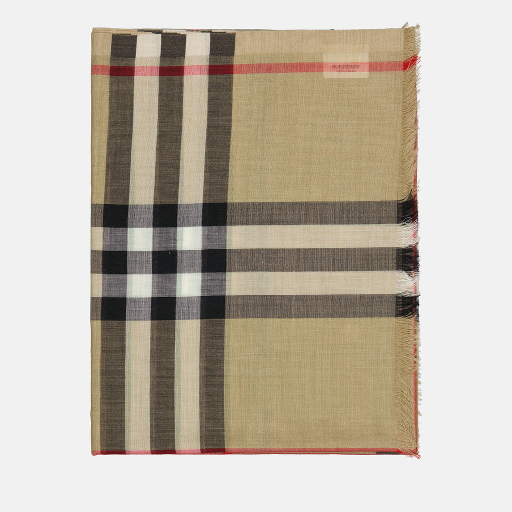 Sciarpe e guanti Châle à carreaux Burberry Beige Femme