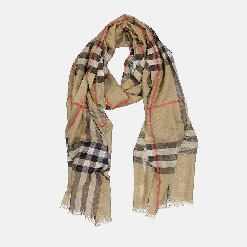 Sciarpe e guanti Châle à carreaux Burberry Beige Femme