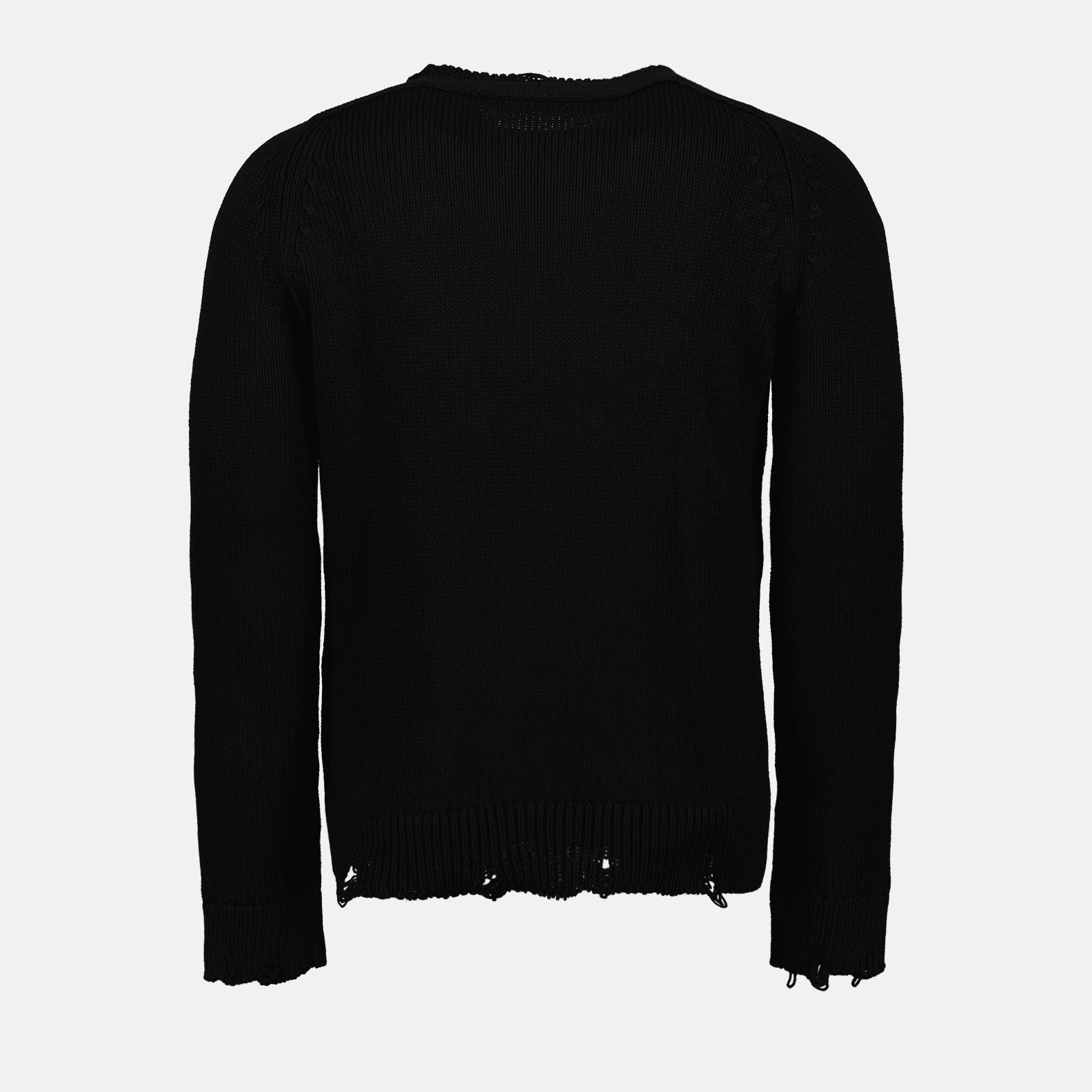 Maille Pull en maille destroy Saint Laurent Noir Homme