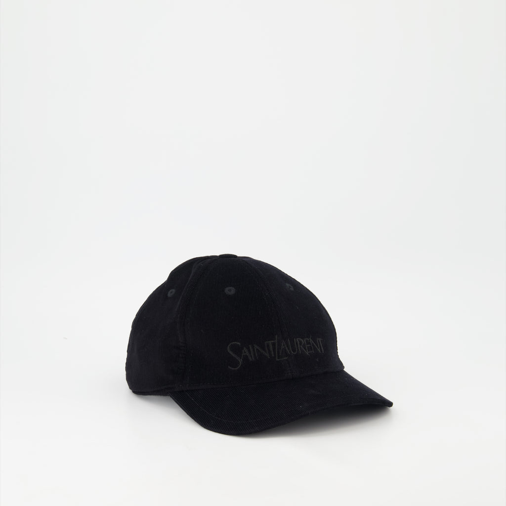 Chapeaux, casquettes et bonnets Casquette en velours côtelé Saint Laurent Noir Homme
