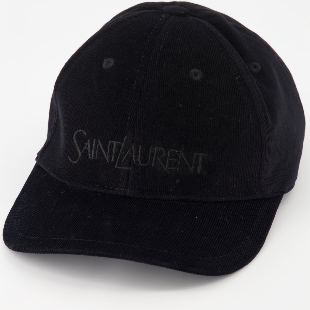Chapeaux, casquettes et bonnets Casquette en velours côtelé Saint Laurent Noir Homme