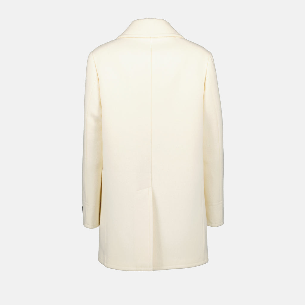 Coats Double-breasted coat Prada White Women