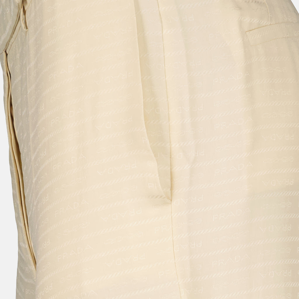 Pantaloni Pantaloni in Seta Prada Beige Femme