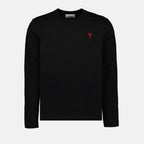 T-shirts Long Sleeve T-shirt Ami PARIS Black Unisex