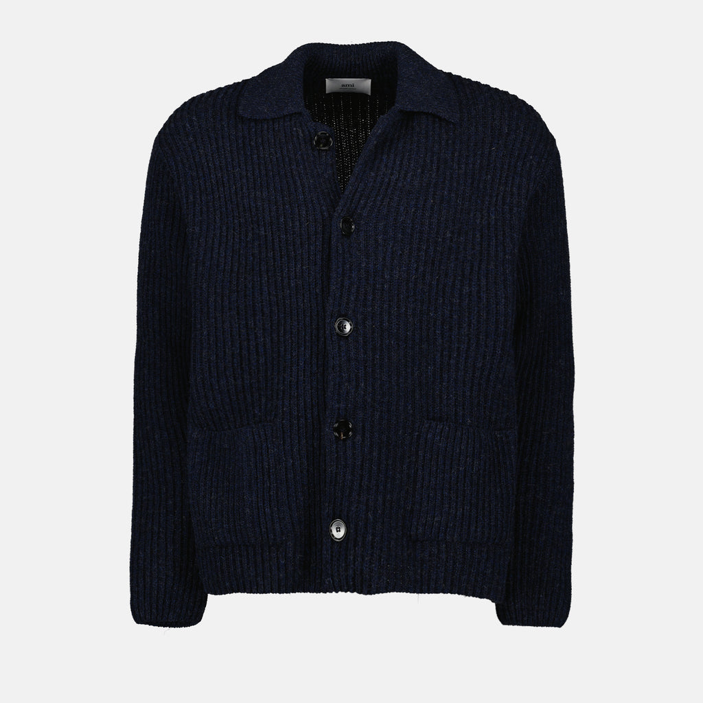Malhas Cardigan en maille Ami PARIS Azul Homme