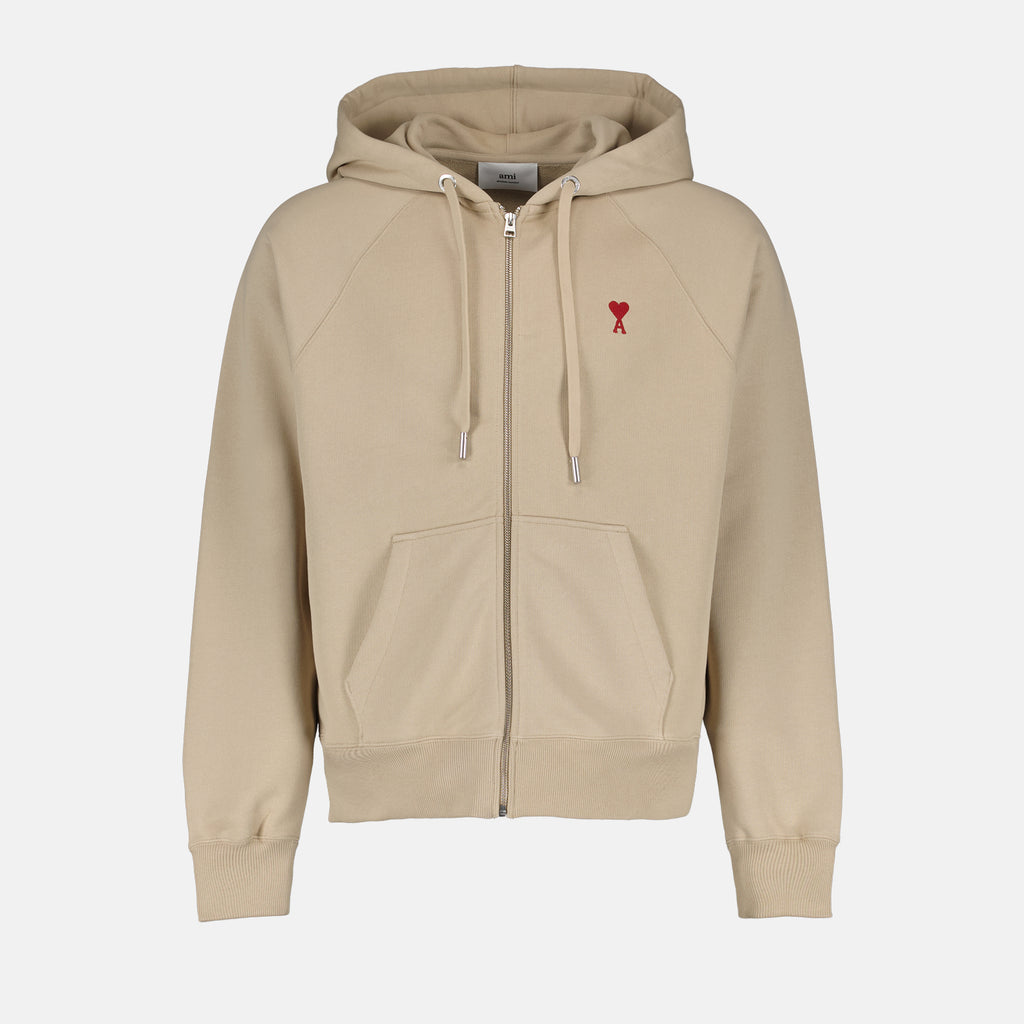 Sweatshirts Sweatshirt zippé Ami de Coeur Ami PARIS Beige Unisexe