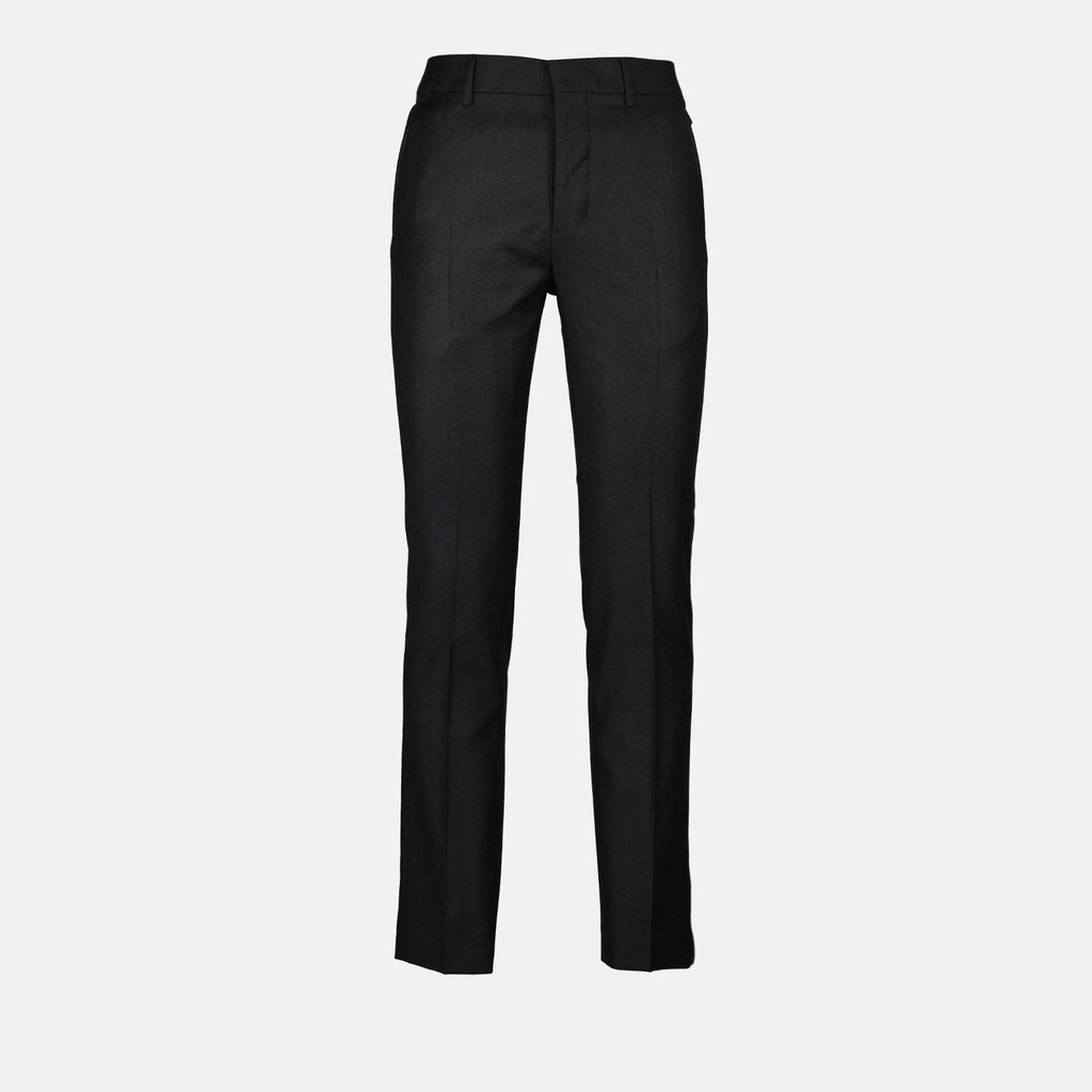 ami cigarette trousers Paris Gray AMI pleats at front and back Ami Paris Cigarette Fit Trousers