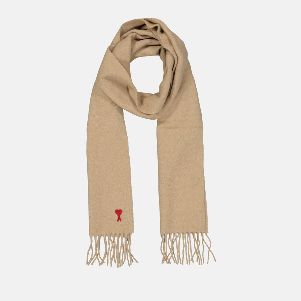 Scarves and gloves Ami de Coeur Scarf Ami PARIS Beige Unisex