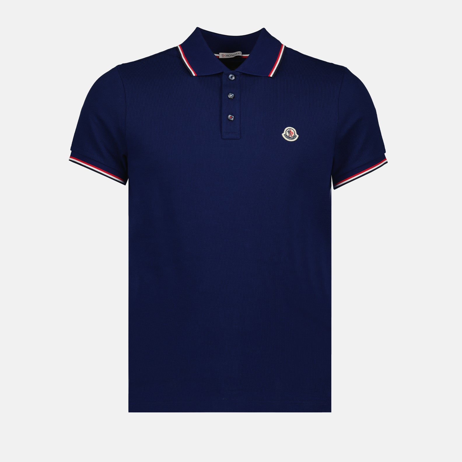 Polos Polo à logo et liseré Moncler Bleu Homme