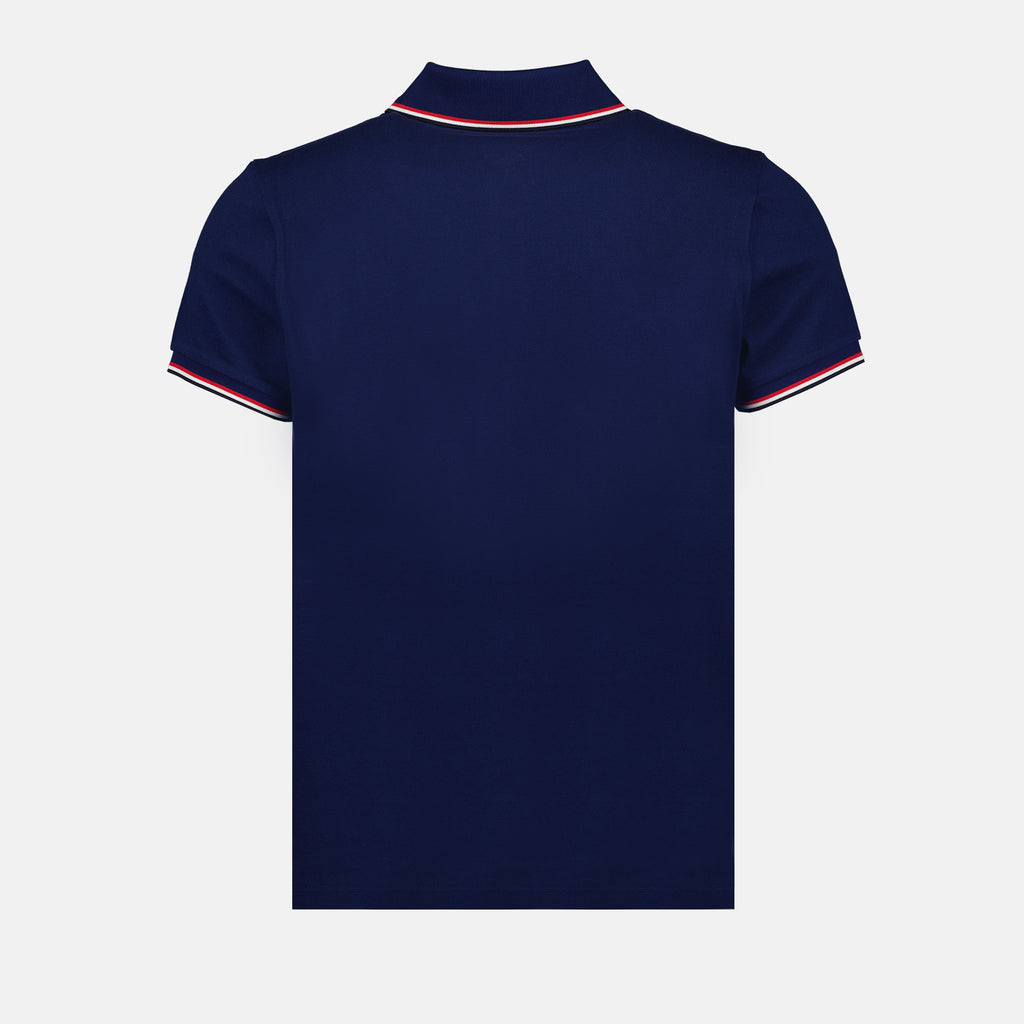 Polos Polo à logo et liseré Moncler Bleu Homme