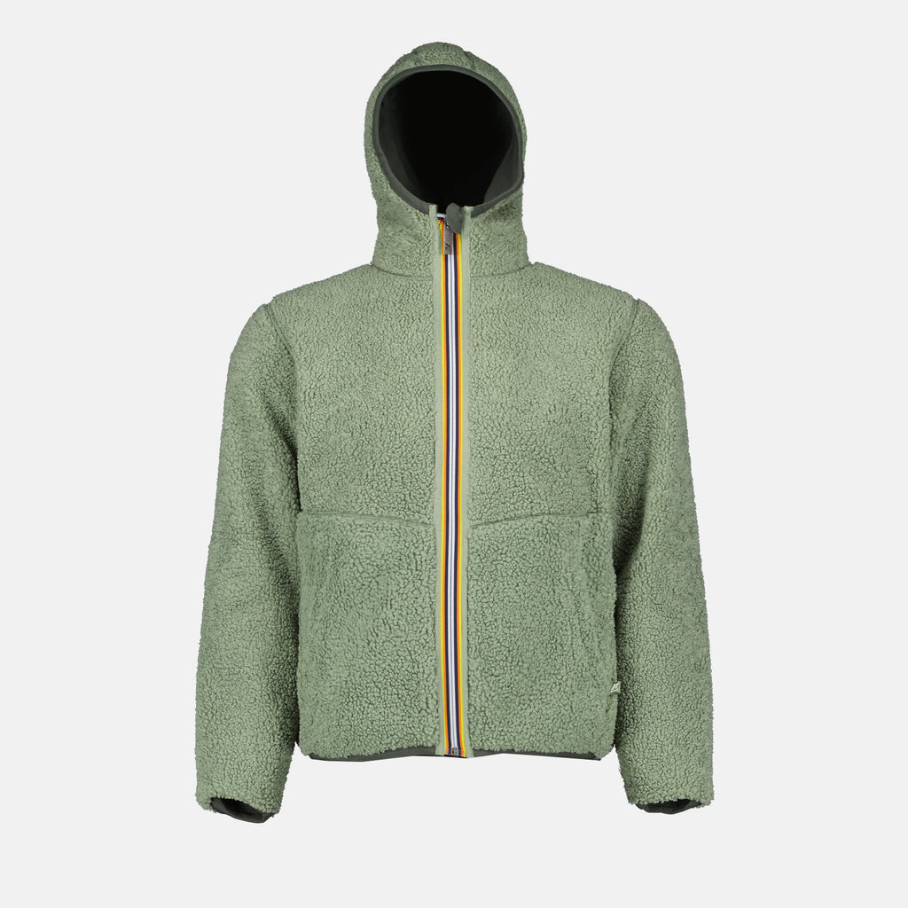 재킷 Veste Jacques Sherpa réversible K-Way 녹색 Homme