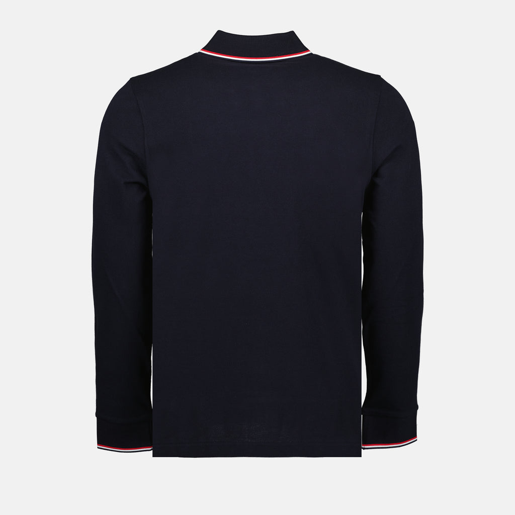Polo shirts Long-sleeved polo shirt Moncler Blue Man
