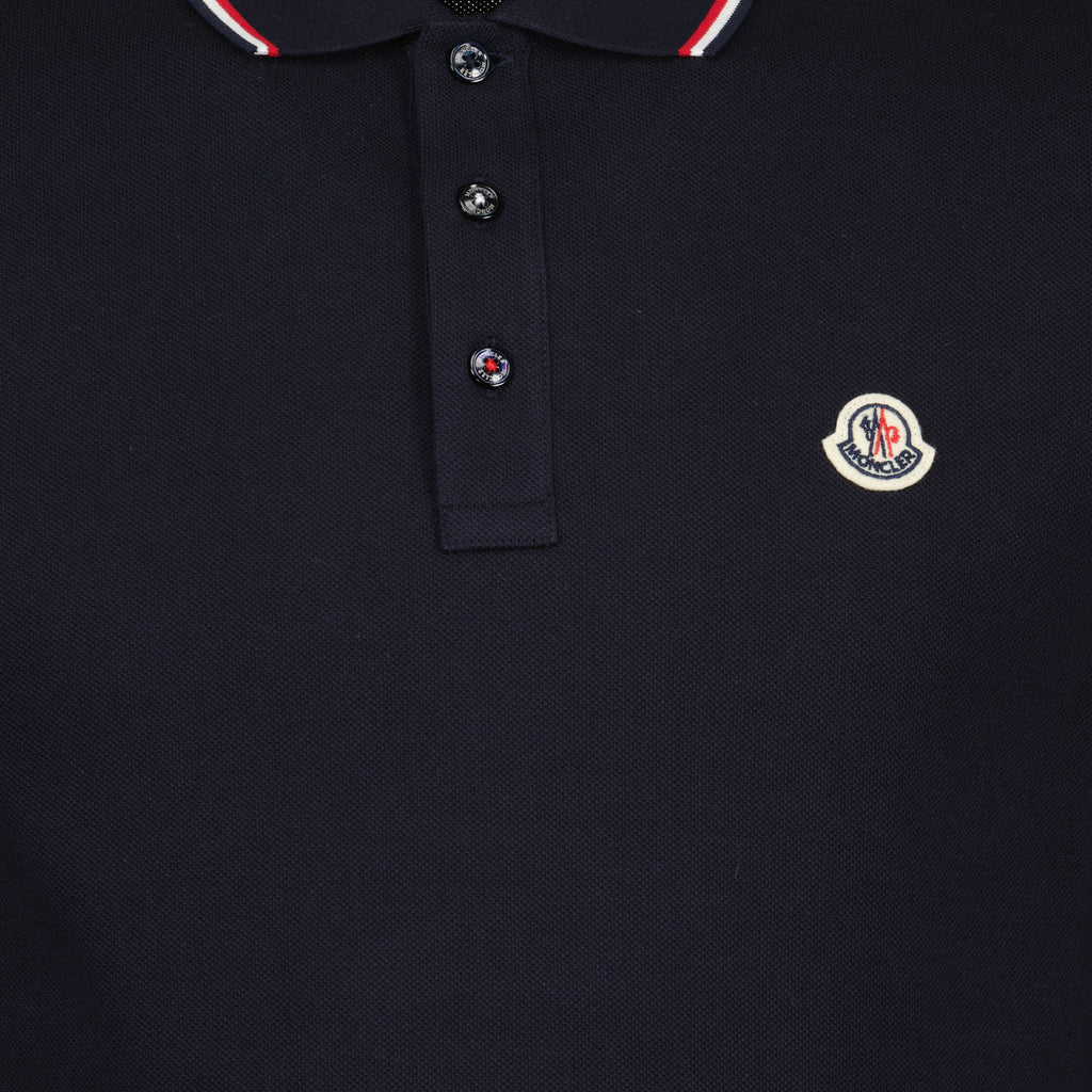 Polo shirts Long-sleeved polo shirt Moncler Blue Man