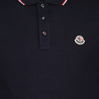 Polo shirts Long-sleeved polo shirt Moncler Blue Man