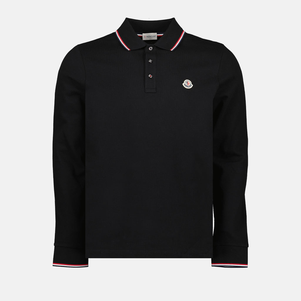 Polo shirts Long-sleeved polo shirt Moncler Black Man
