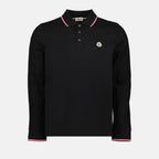 Polo shirts Long-sleeved polo shirt Moncler Black Man