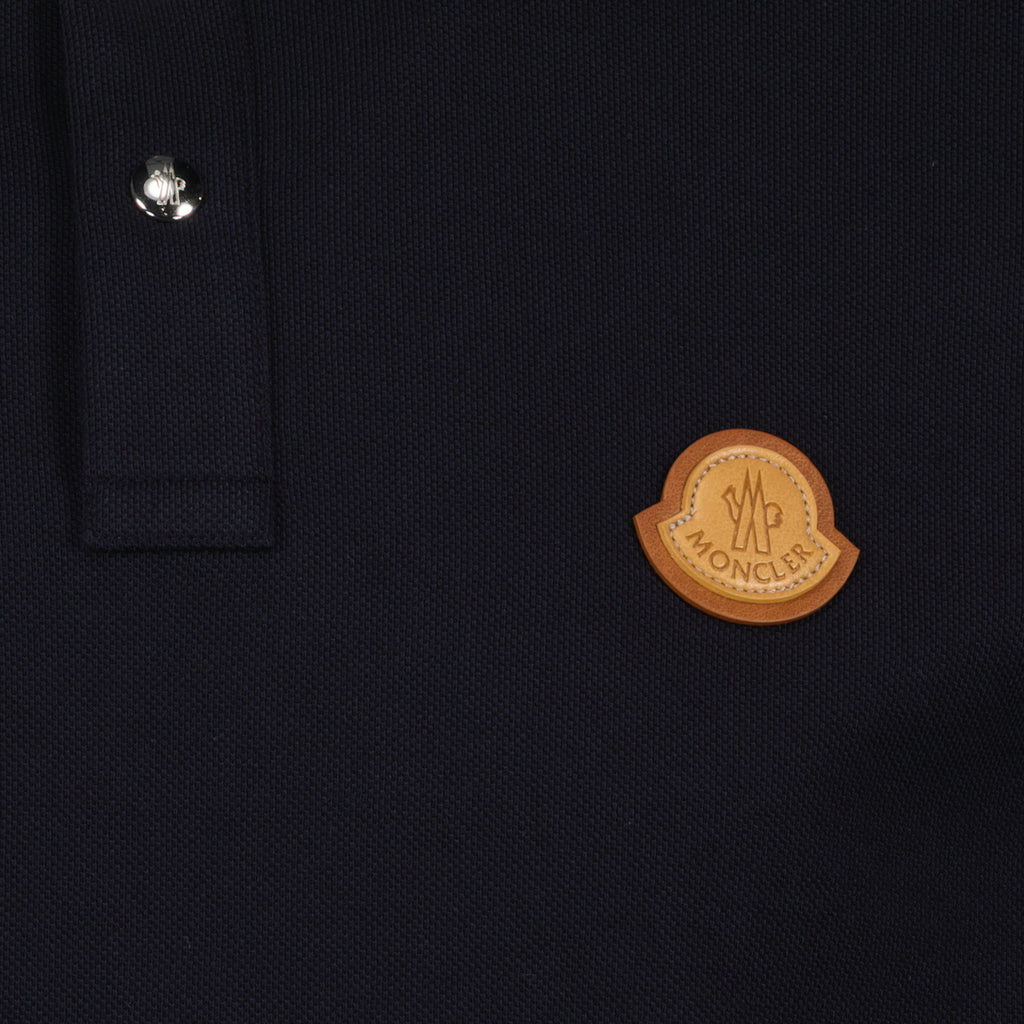 Polos Polo à logo en cuir Moncler Azul Homme