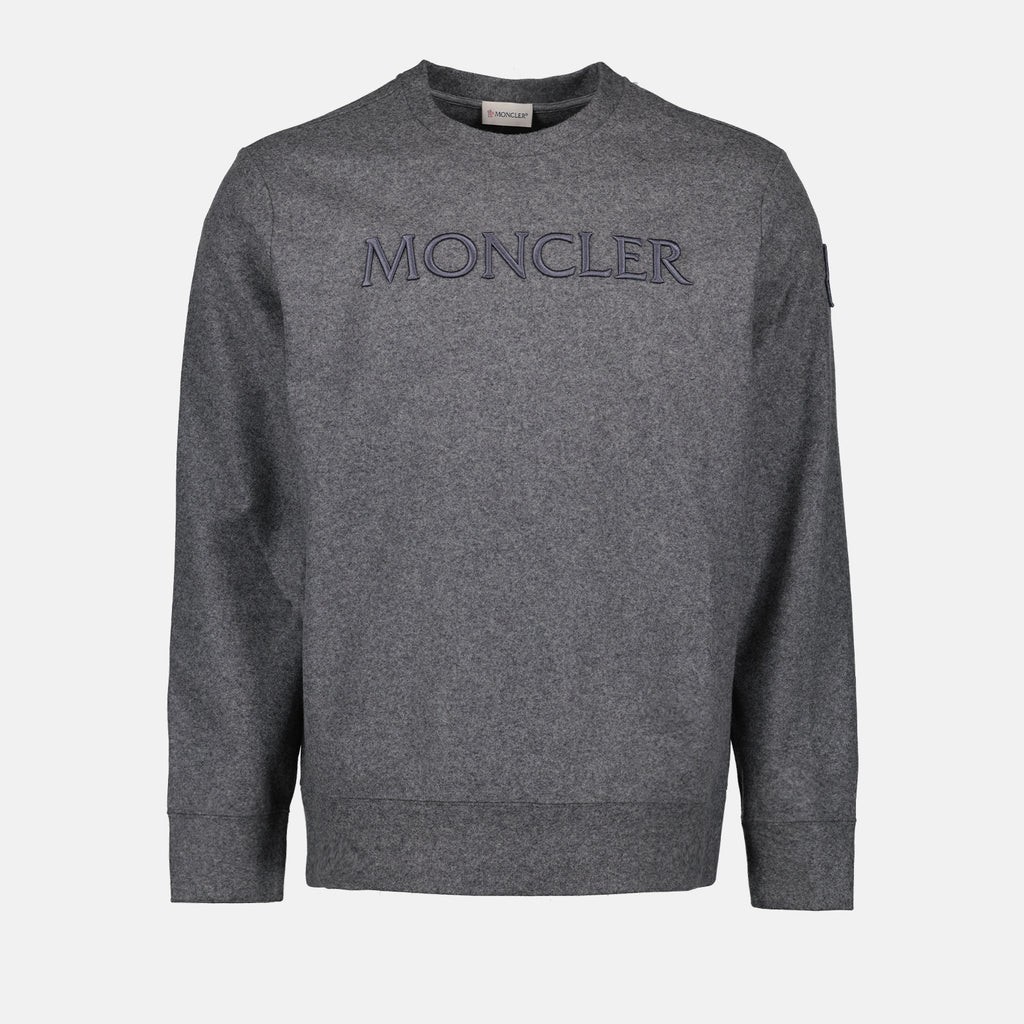 Sweatshirts Logo sweatshirt Moncler Gray Man