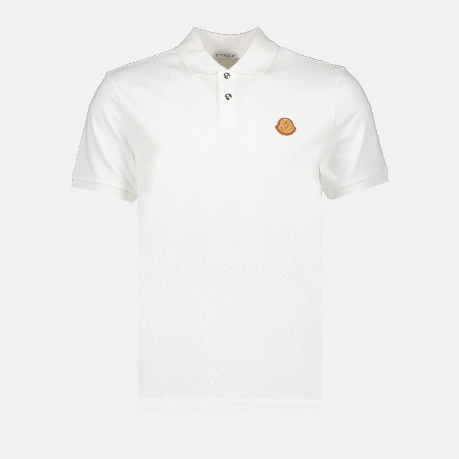 Polo shirts Leather logo polo shirt Moncler White Man