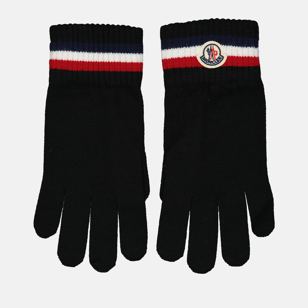 Scarves and gloves Logo gloves Moncler Black Man