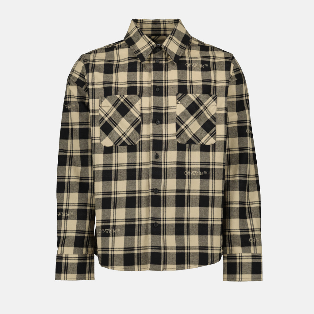 Shirts Flannel shirt Off-White Beige Man