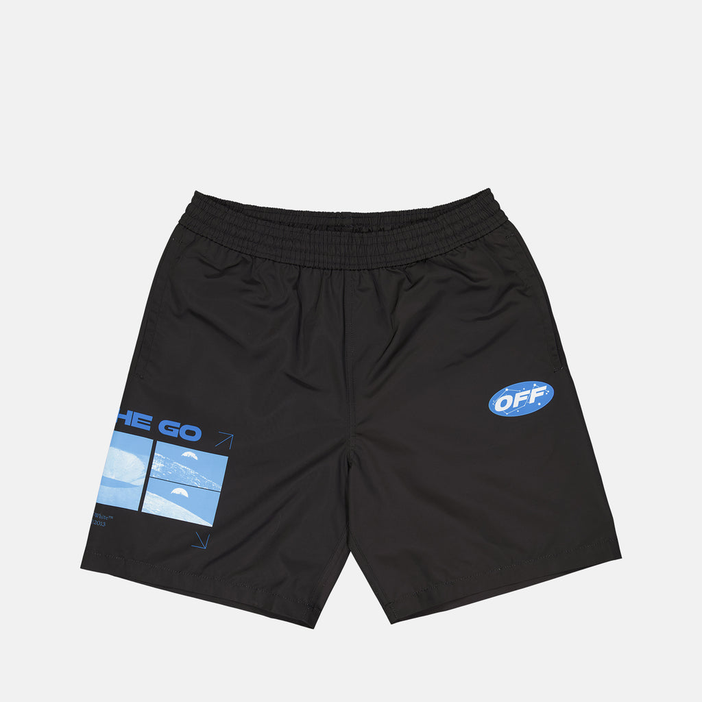 Moda praia Short de bain On the go Moon Off-White Preto Homme