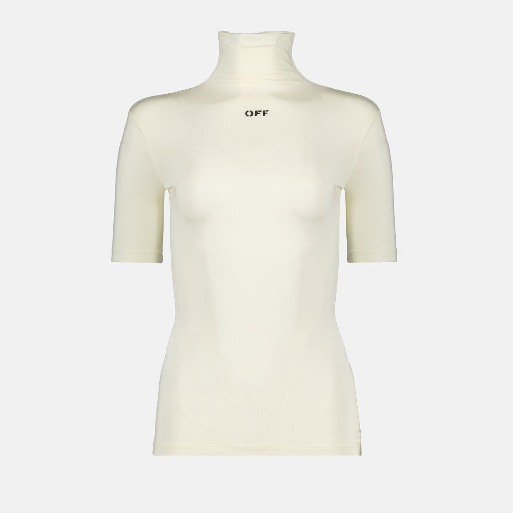 T-shirt Col roulé Off Stamp Off-White Bianco Femme